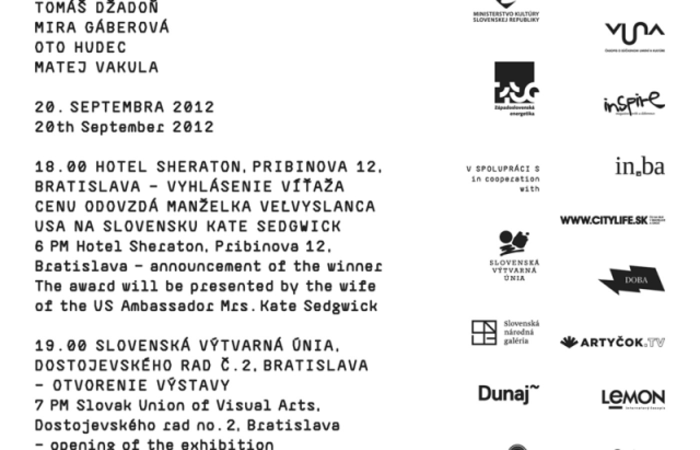 Pozvánka / výstava finalistov